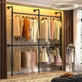aheaplus industrial pipe clothing rack, reversible 6.75ft clothes, main product view