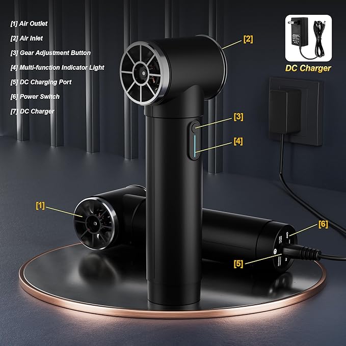 Oversize Turbo Dryer Blower for Car & Yard, 600W&50MM Cordless Electric Leaf - Image 8