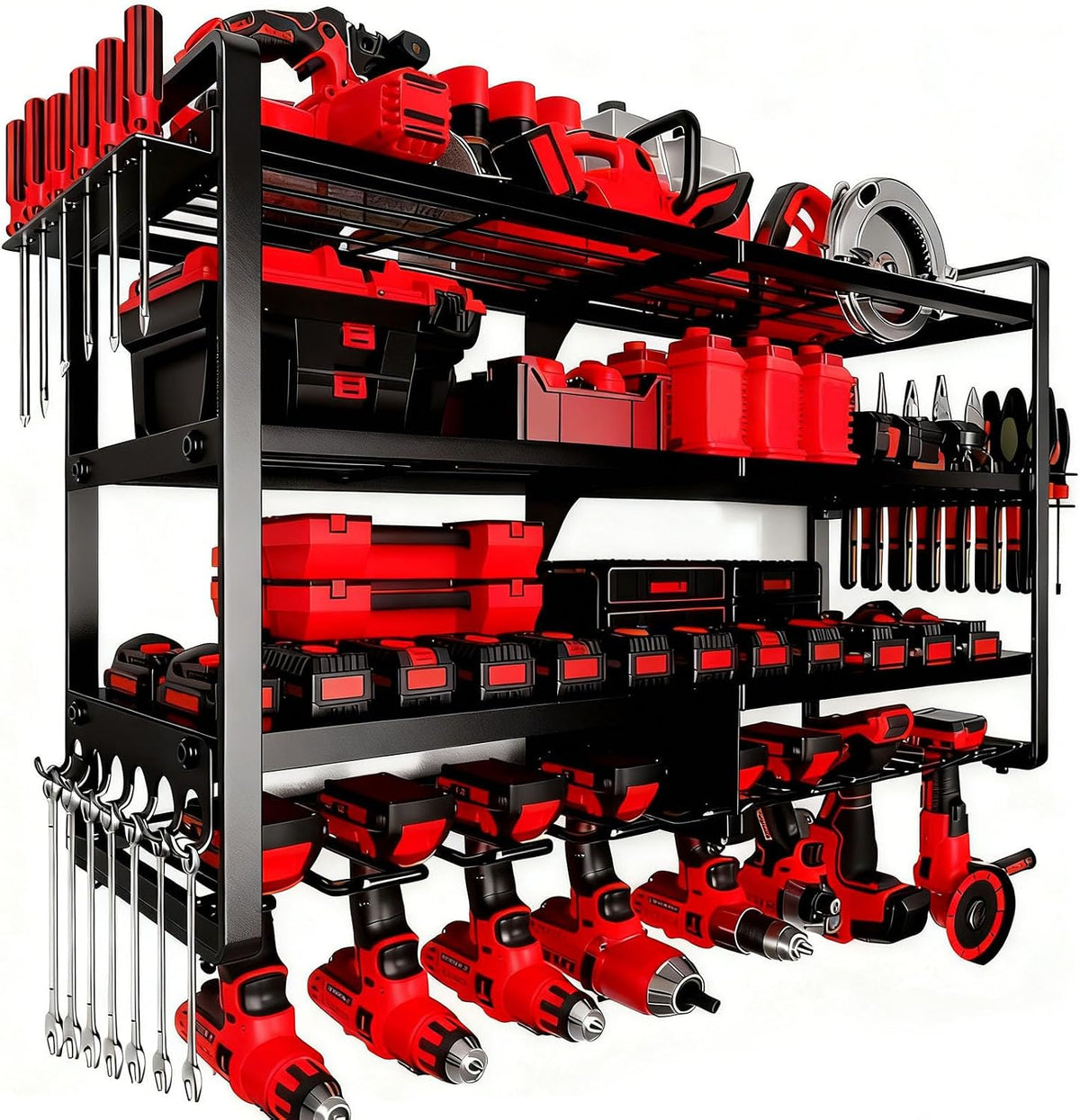 large power tool organizer wall mount, 4 layer, main product view