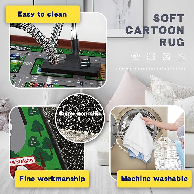 Fun Car Play Area Carpet Car Mat 3x4 Play Rug - Image 5