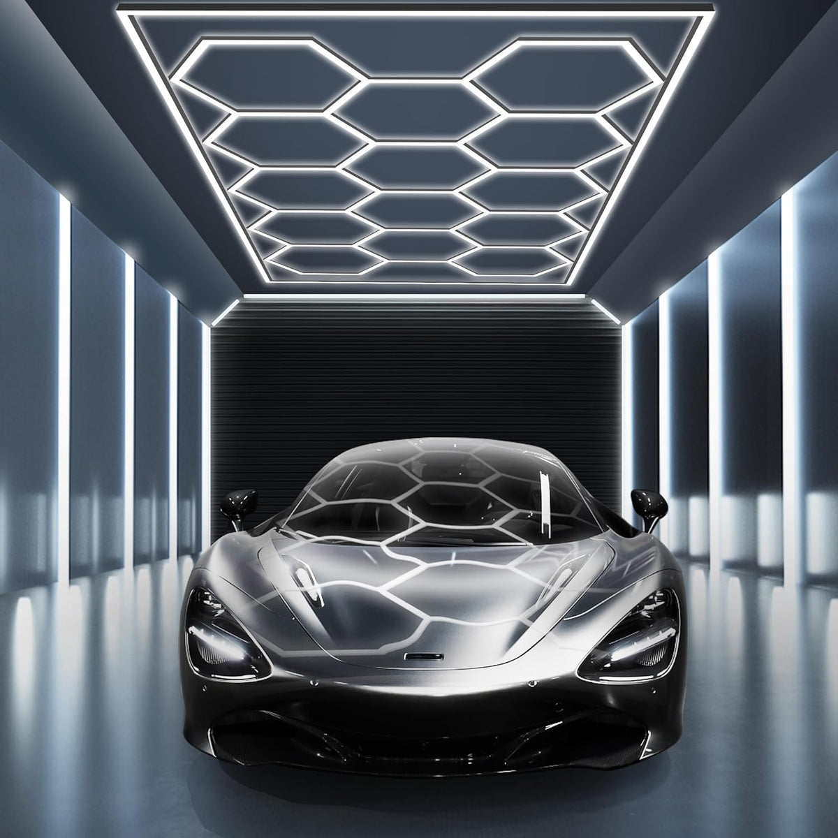 MODERN Hexagon Garage Light: Higher Brightness 720W 86400 Lumens Hexagon Led