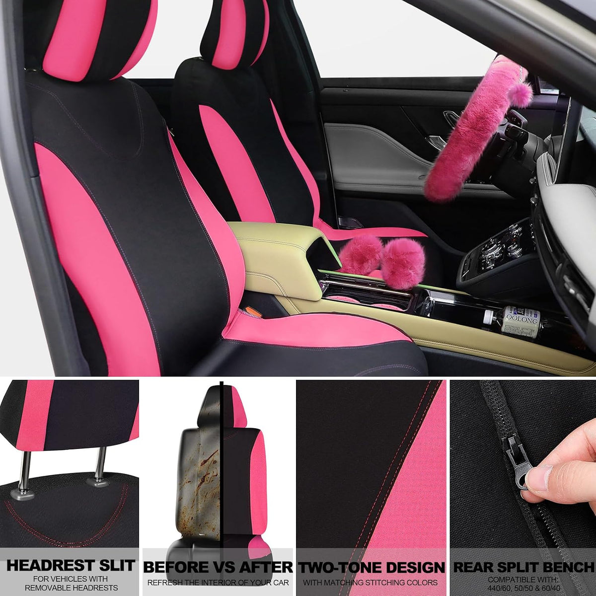 woanger 47 car seat cover full set car, close-up detail
