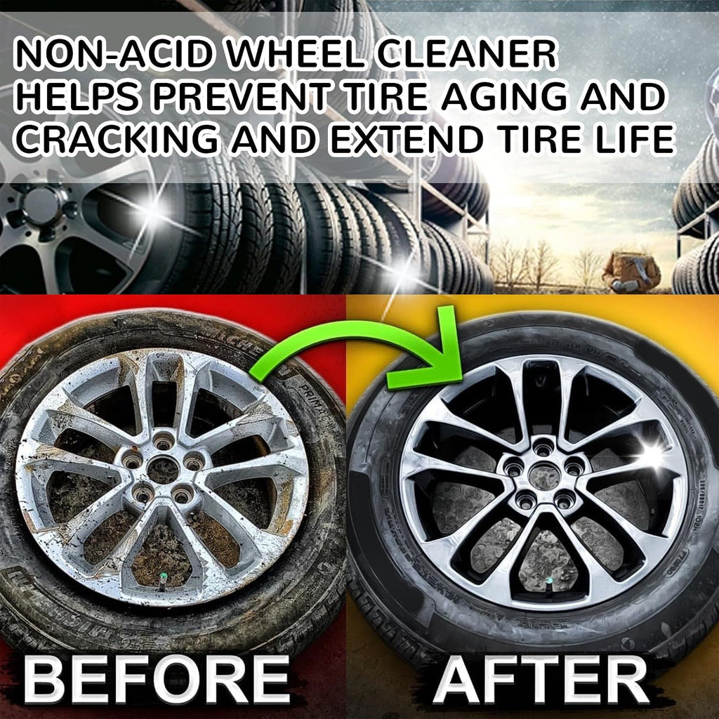 Wheel Cleaner, Cleaner Spray, Reduce Erosion, Wheel Maintenance Cleaner, Renovation, Remove Dirt, Dust, Oil Stains, Etc, on The Tire Surfaceprevents Aging and Cracking (2PCS)