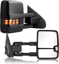 Towing Mirror for Silverado Sierra -Compatible with 2014-2018 Chevy Silverado GMC Sierra With Power Operated Heated Glass Turn Signal Light&Running Light Driver&Passenger Sides