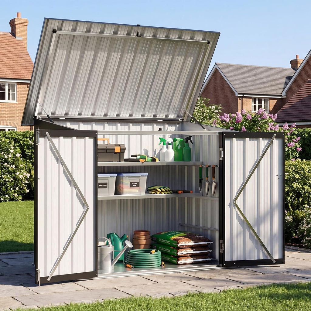 aoxun outdoor storage cabinet 35cu.ft metal storage shed, main product view