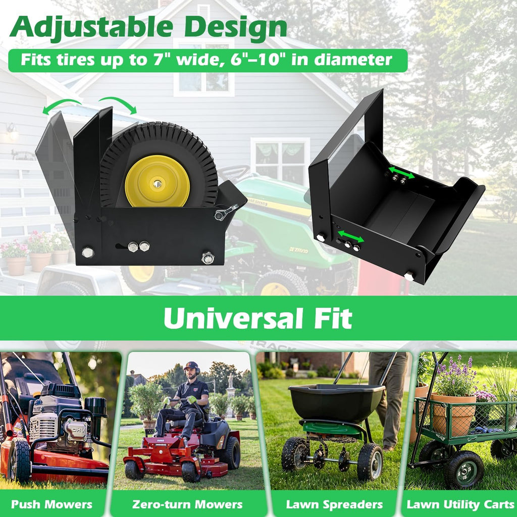 Lawn Mower Wheel Lock, Fits 7" Wide & 6"-10" Diameter Wheel | Lawn Mower Anti-Theft Device|Quickly Locks in Place|Adjustable to Fit Multiple Sizes of Lawn Mower Wheels