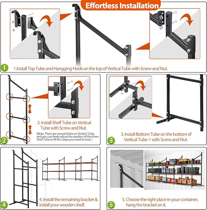 Shipping Container Shelving Storage Bracket 4Pcs Heavy Duty Cargo Shipping - Image 4
