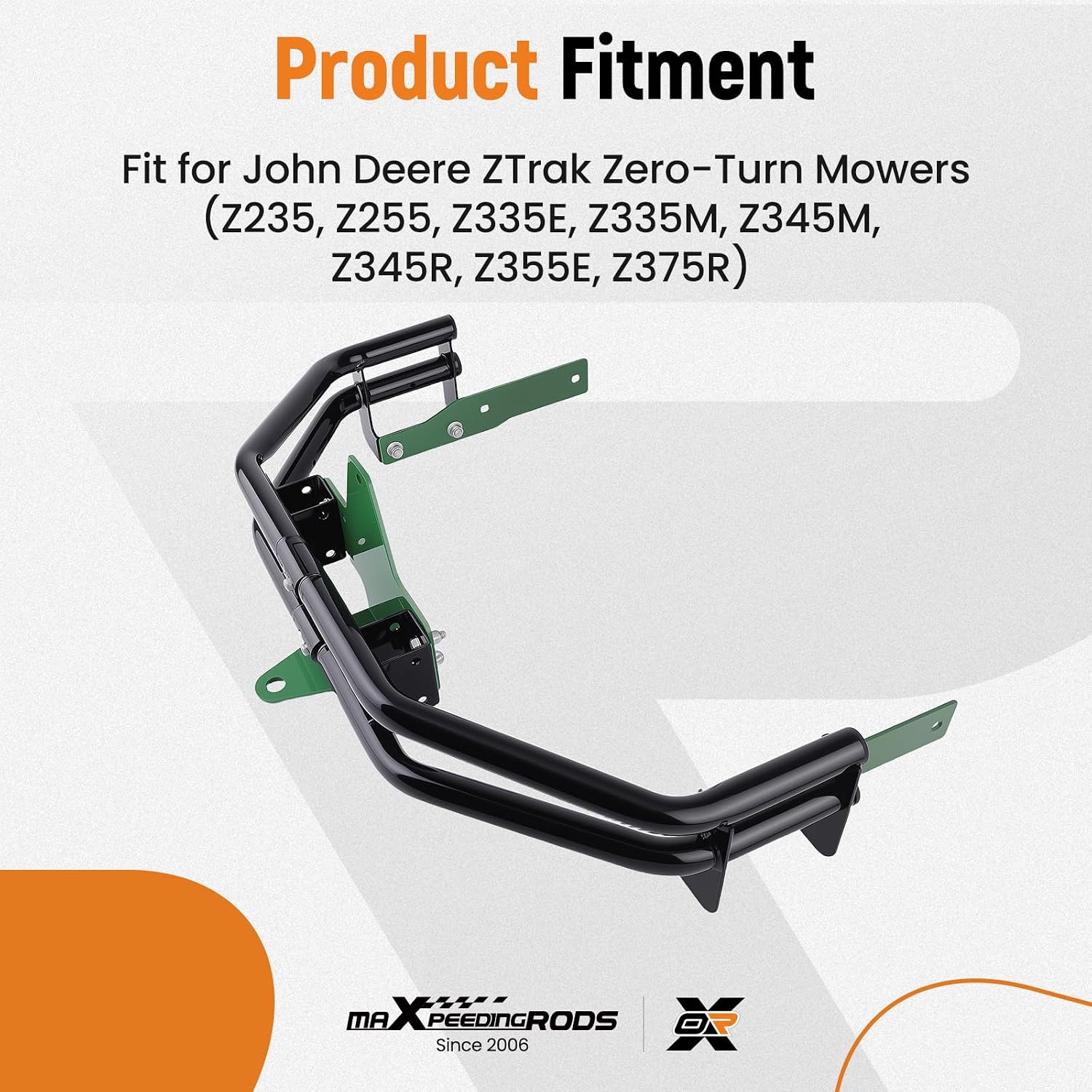 maXpeedingrods Rear Bumper Bar & Hitch Kit for John Deere ZTrak Zero-Turn Mowers Z235, Z255, Z335E, Z335M, Z345M, Z345R, Z355E, Z375R
