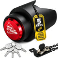 Trailer Hitch Lock for 2 Inch Coupler with Safety Chain Lock, Heavy Duty Anti-Theft Trailer Tongue Coupler Lock for RV, Boat, Utility & Cargo Trailers (Red)