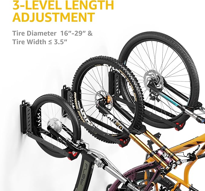 monTEK Swivel Bike Wall Mount, No Heavy Lifting Required Bike Wall Mount - Image 4
