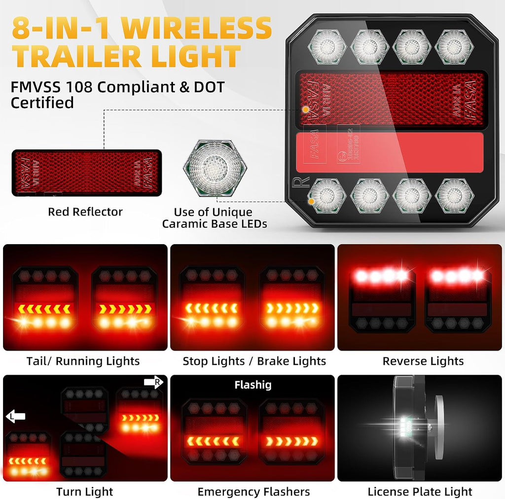 wireless trailer lights magnetic, wireless tail lights for shown in use