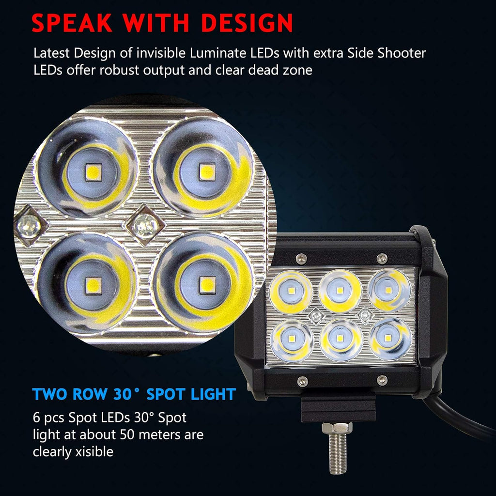 willpower 10 pieces 18w 4 inch led work, close-up detail