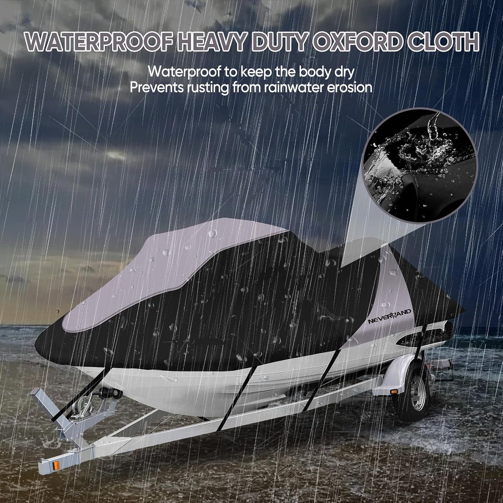 Trailerable Jet Ski Cover Waterproof Jetski Cover 115" to 120"(Grey)