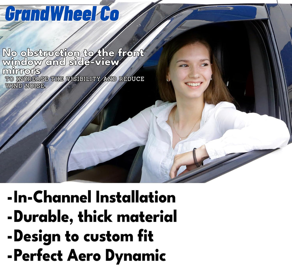 window deflectors smoke tinted in-channel side window vent on a desk or shelf