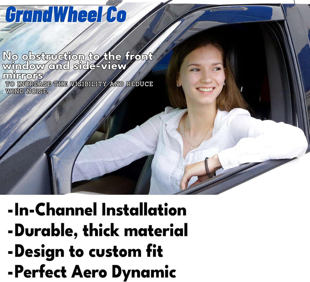 window deflectors smoke tinted in-channel side window vent on a desk or shelf