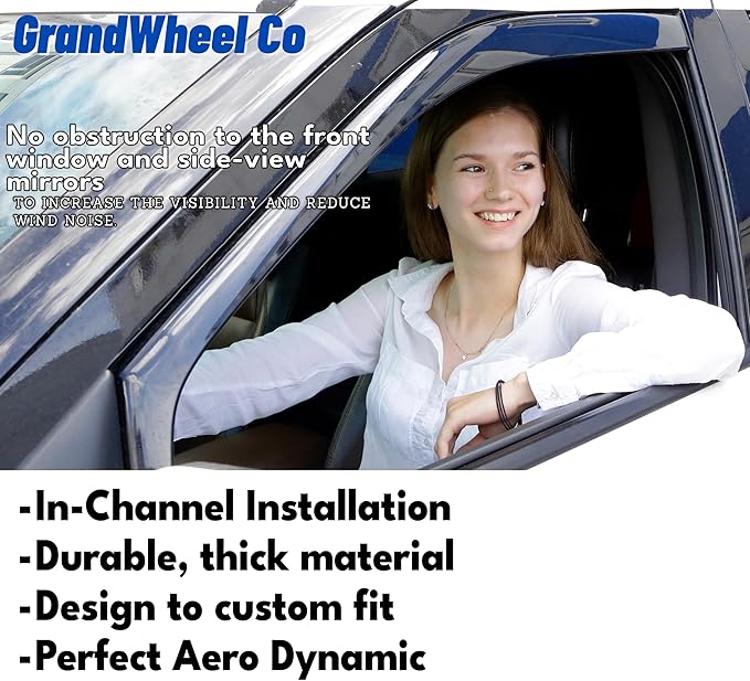 Window Deflectors Smoke Tinted In-Channel Side Window Vent Visor Deflectors - Image 7