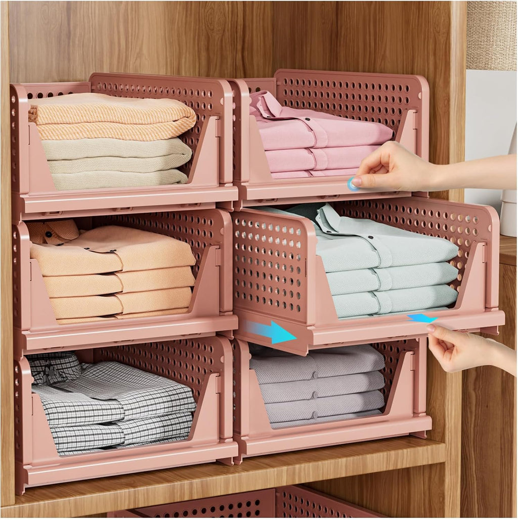 snslxh 5 pack stackable closet organizer box, multifunctional, main product view
