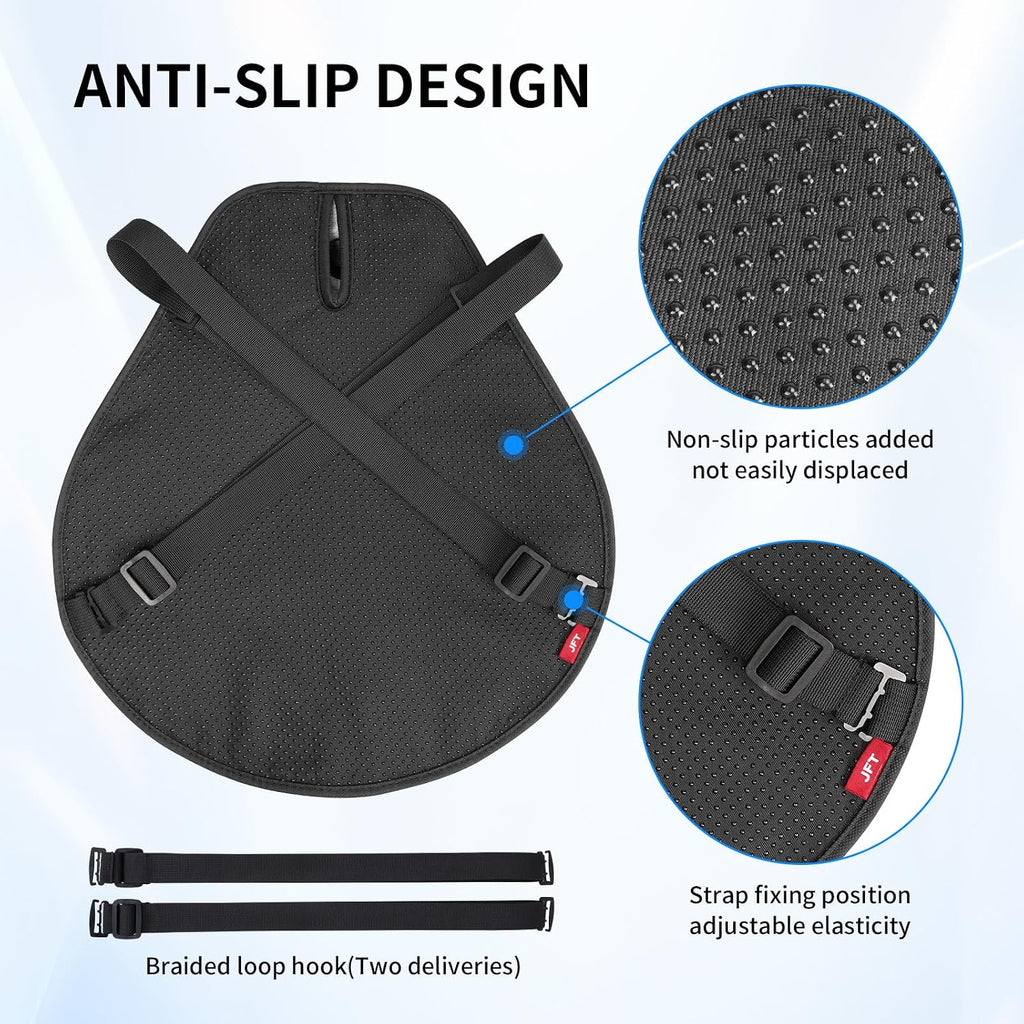 JFT Motorcycle Seat Cushion Covers Air Pad, Pressure Relief Ride Motorcycle Air Cushion Saddles Compatible with Harley Davidson Motorcycle (Black)
