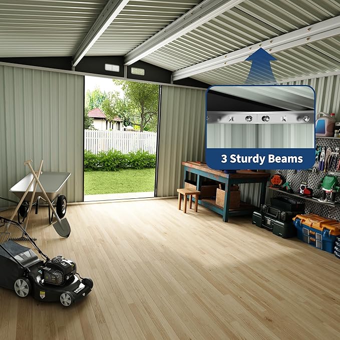 8x10 FT Metal Storage Sheds Outdoor, MetalTool Shed - Image 6