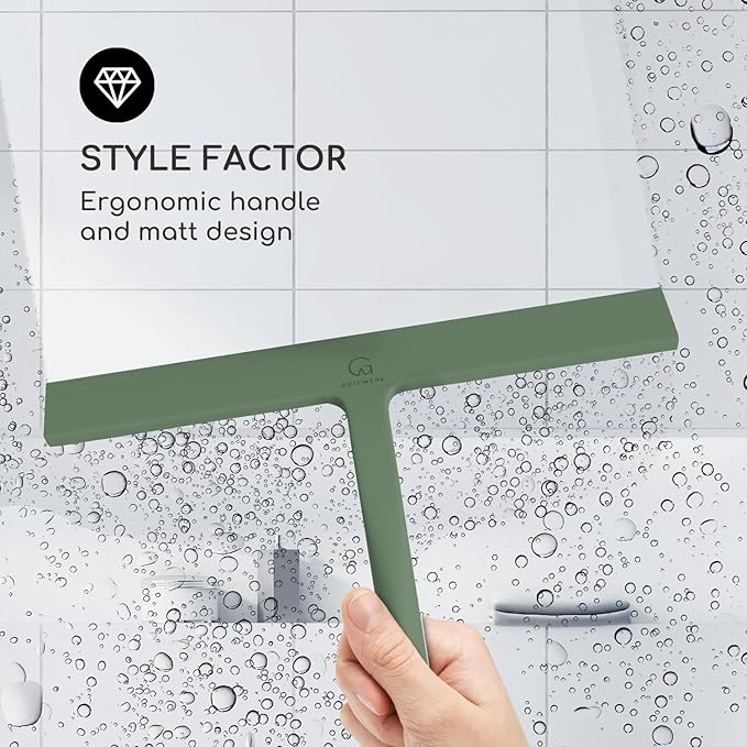 GÜTEWERK Shower Squeegee for Glass Doors, Silicone Window Squeegee, Bathroom - Image 3