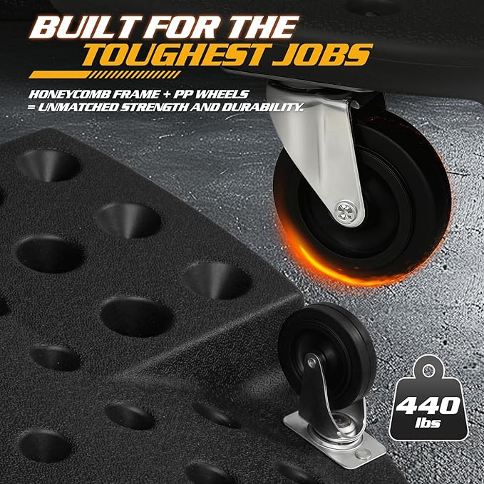 Magshion Mechanic Creeper with Padded Headrest and Dual Tool Tray, Rolling - Image 5