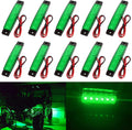 10X Led Rock Lights, Strip Light, Wheel Well Light, Waterproof Exterior Interior Light, Led Underglow Kit for Golf Cart, Jeep Wrangler, RZR, Offroad, Truck, RV, UTV, ATV, Ford, Snowmobile (Green)