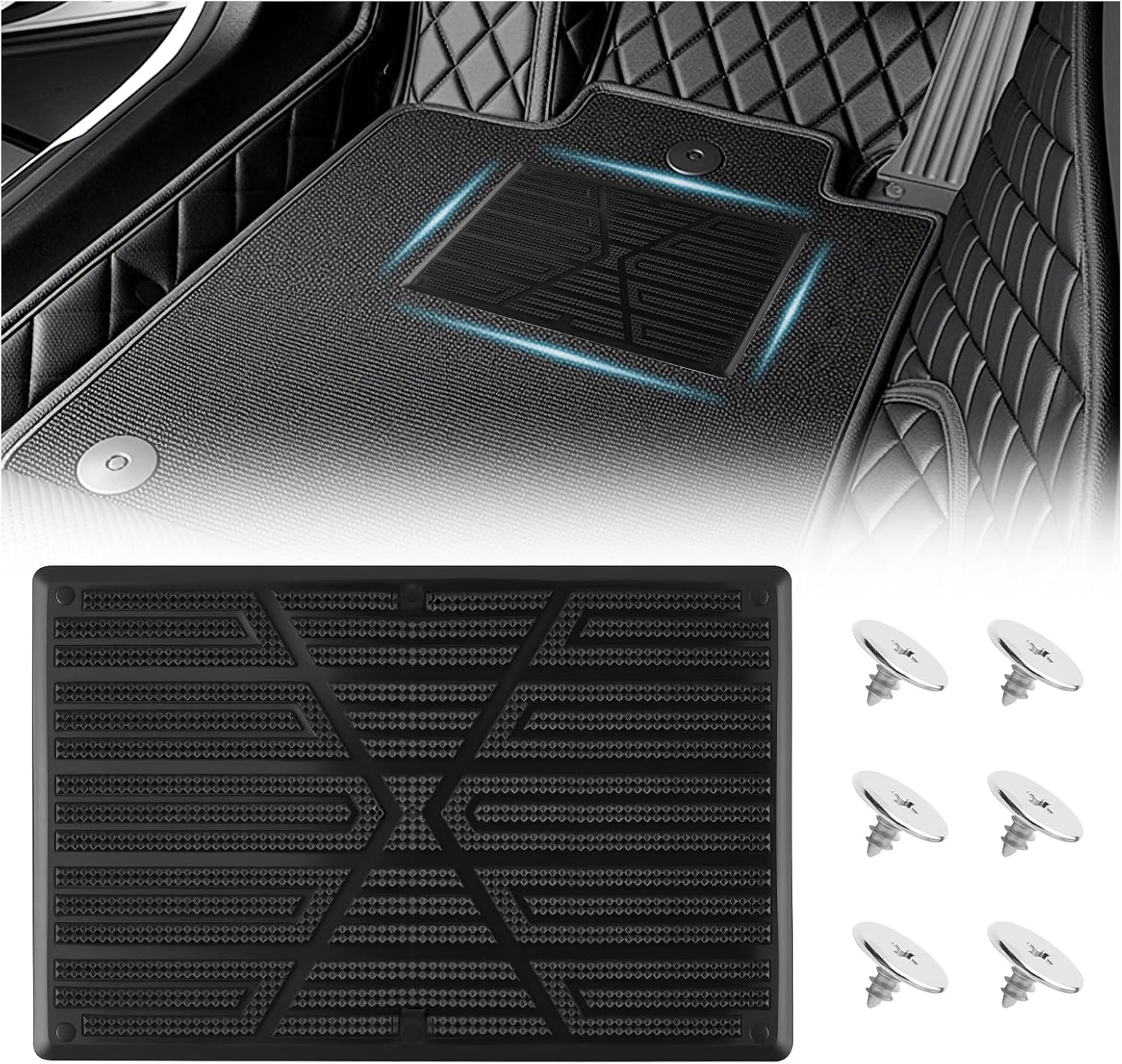 Car Floor Mats Carpet Patch,Non-Slip Floor Mats for Cars Carpet Repair Patch with Screws for Repairing Torn Mat,Professional Automotive Floors Mat Patches Pedal Pad for Heel Scuff Plate