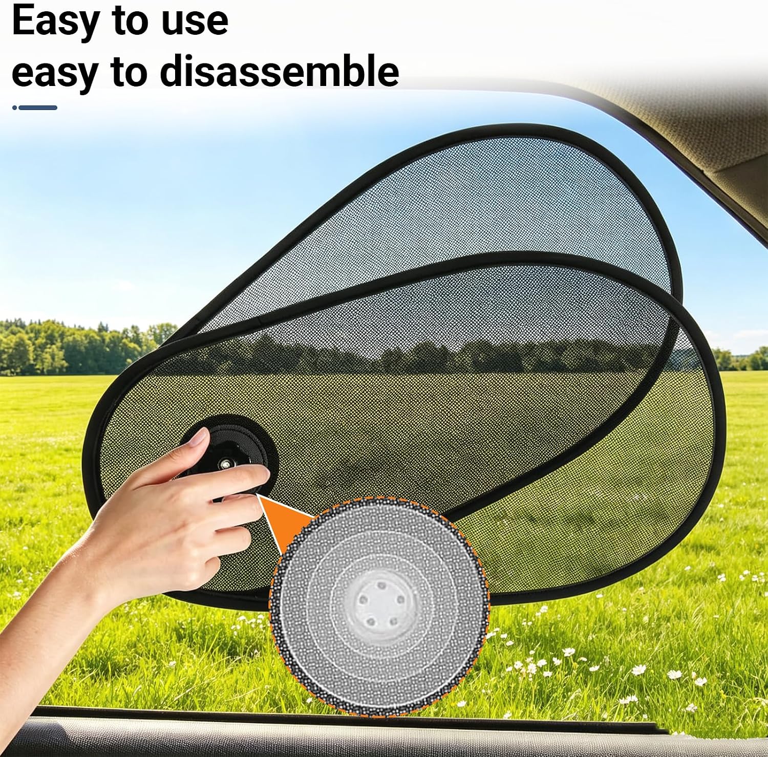 2 Pack Car Shades for Side Windows, Baby Safe Car Windshield Sun Visor, Sun Blocker, Heat & Glare Protection, Adjustable Side Window Sun Shade, Universal for Most Cars (15.7" x 8.2")