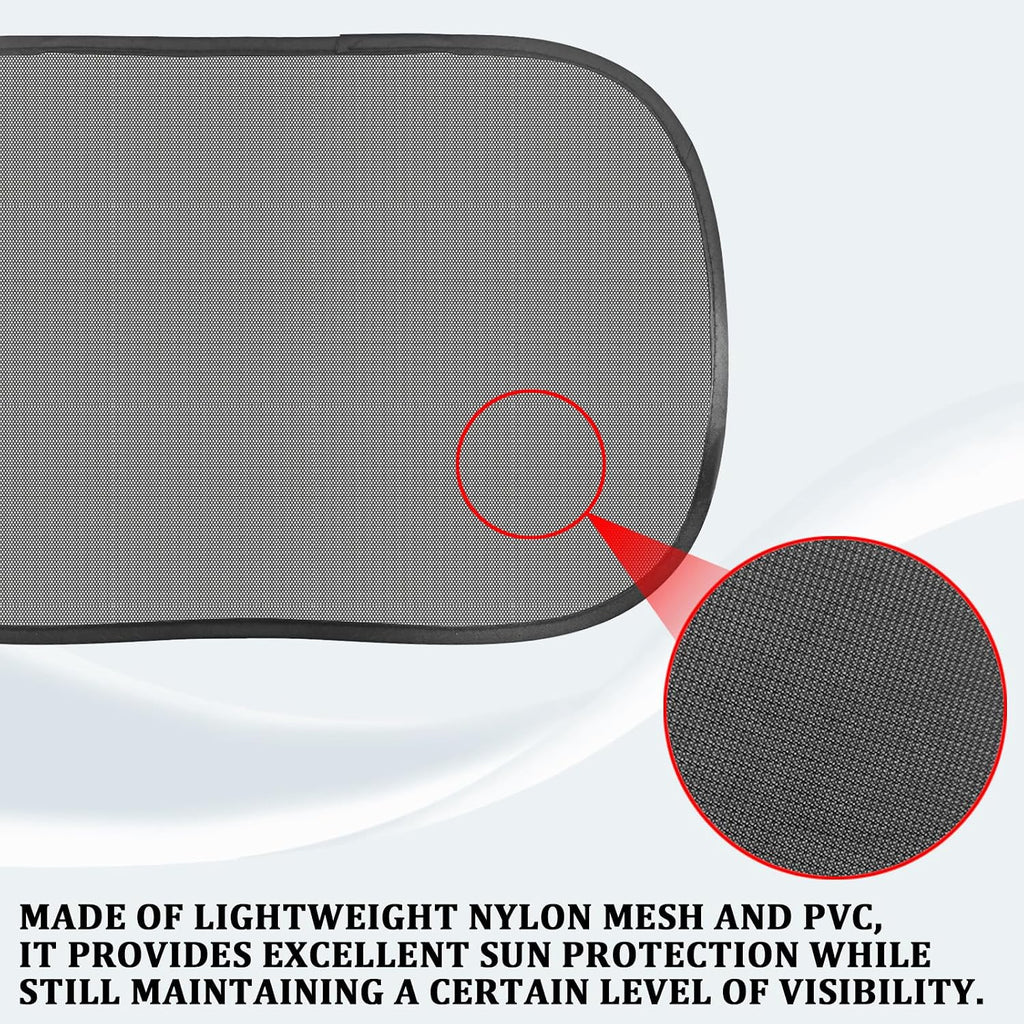 2PCS Car Window Shades, Static Cling Sun Shade for Side Windows, UV & Heat Protection Anti-Glare Auto Window Screen for Baby Safety & Comfortable Driving, Universal Fit Car Accessories