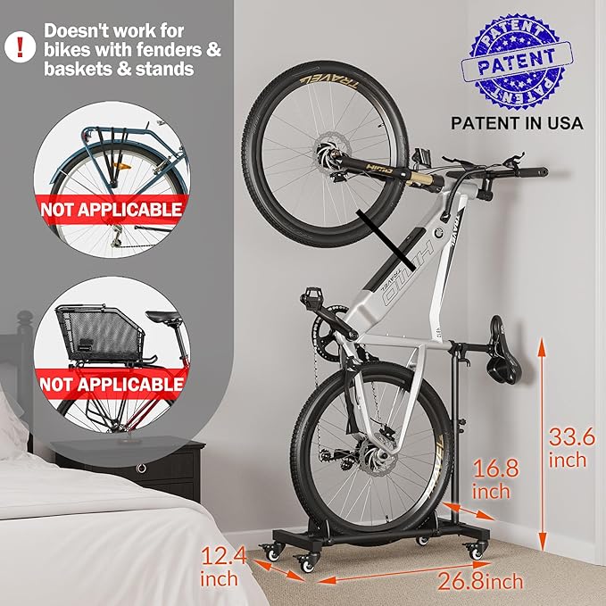 Vertical Bike Stand, Freestanding Indoor Bike Storage Rack Upright Bicycle