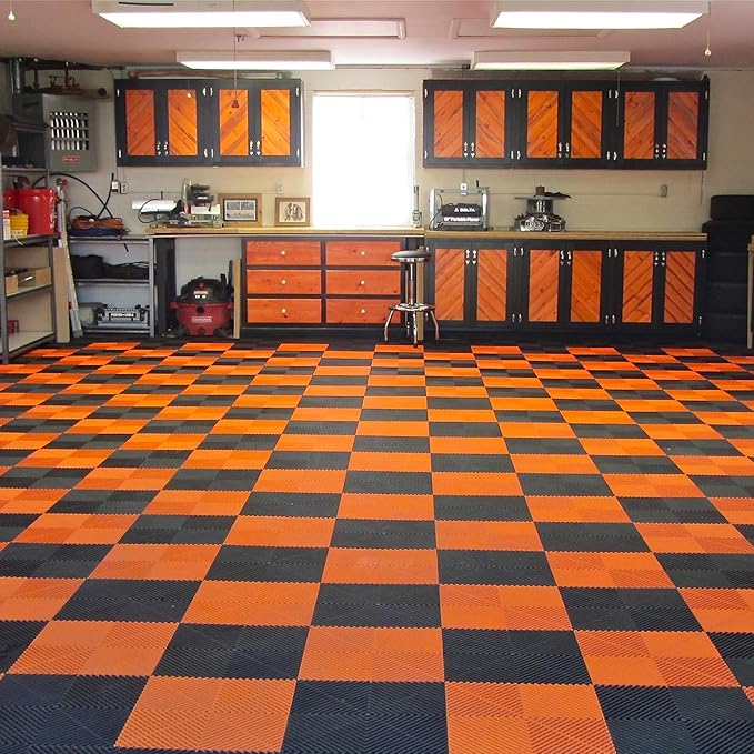 15.7"x15.7" Garage Flooring Tiles, Non-Slip Interlocking Plastic Garage Floor - Image 3