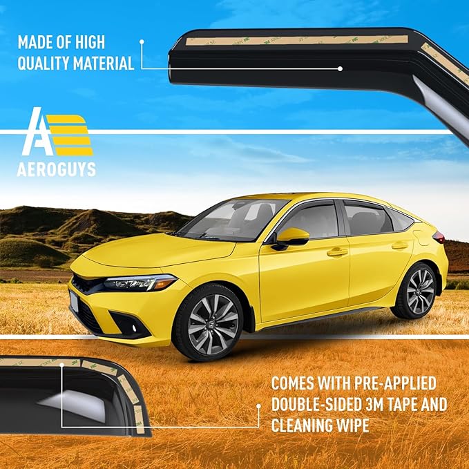 Extra Durable Window Deflectors in-Channel Window Visors Rain Guards Fit - Image 6