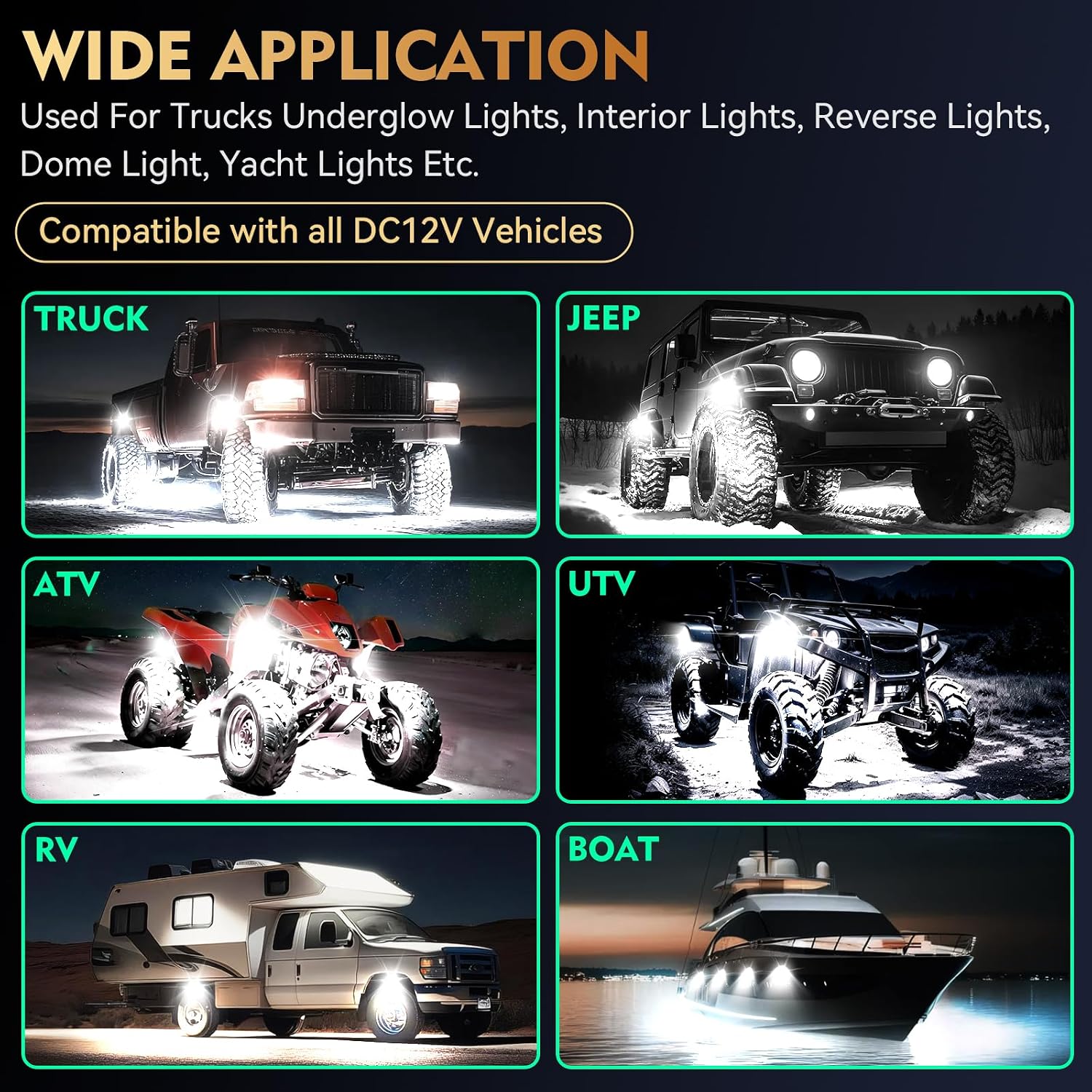 8Pods Pure White LED Rock Lights Kit Plug and Play 12V 6500K | Pre Wired Easy Install with Switch Fuse Harness Wiring Extension*4, Brights Waterproof for Jeep, UTV, RZR, ATV, Off-Road