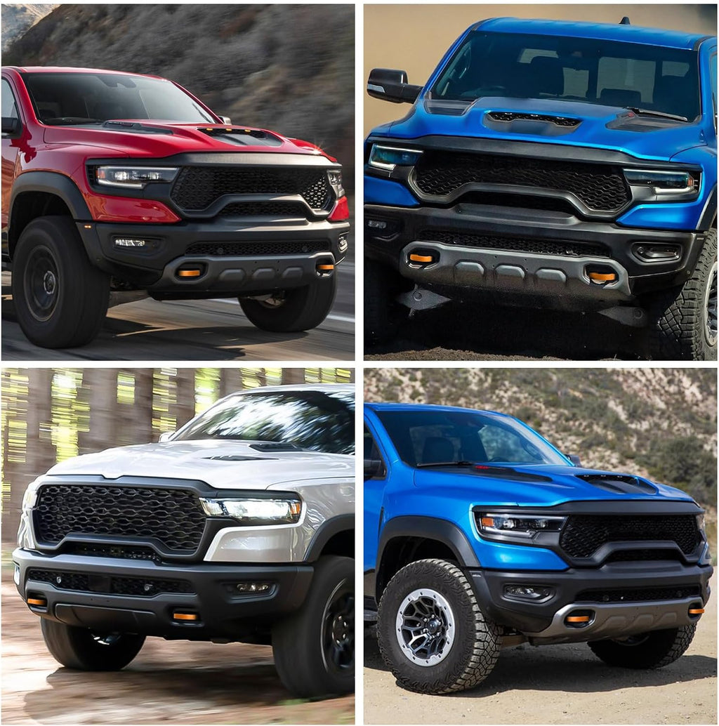 Front Tow Hooks Covers Hitch Cover Customized Car Tow Hooks Compatible with RAM 1500 Accessories 2019-2026|Orange (Not Fit for RAM 1500 Classic,Warlock,RAM 2500,RAM 3500)