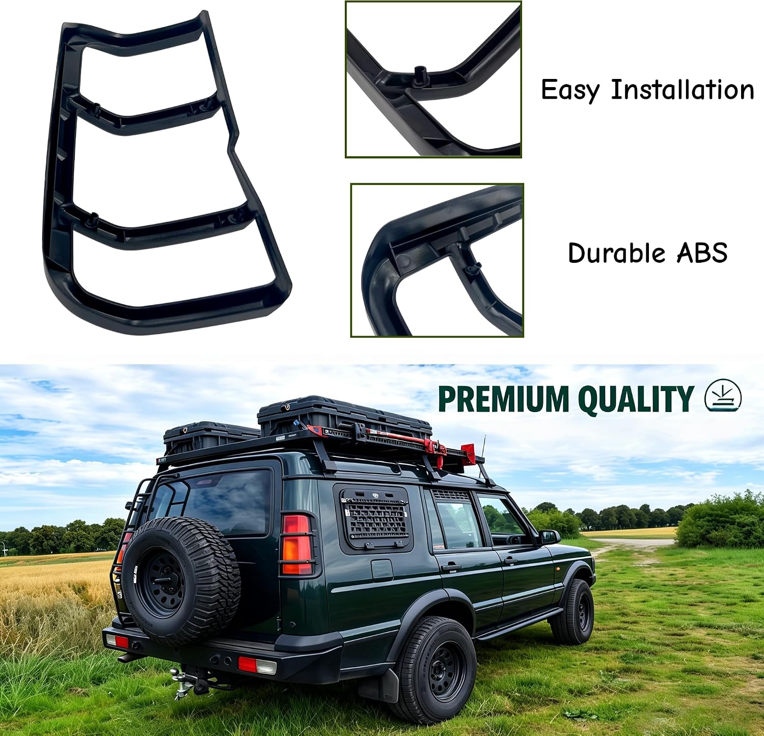 Taillight Tail Lamp Guard Cover Protector Grille for Land Rover Discovery 2 Ⅱ L318 1999 2000 2001 2002 2003 2004 Offroad Exterior Accessory，Replace STC53194