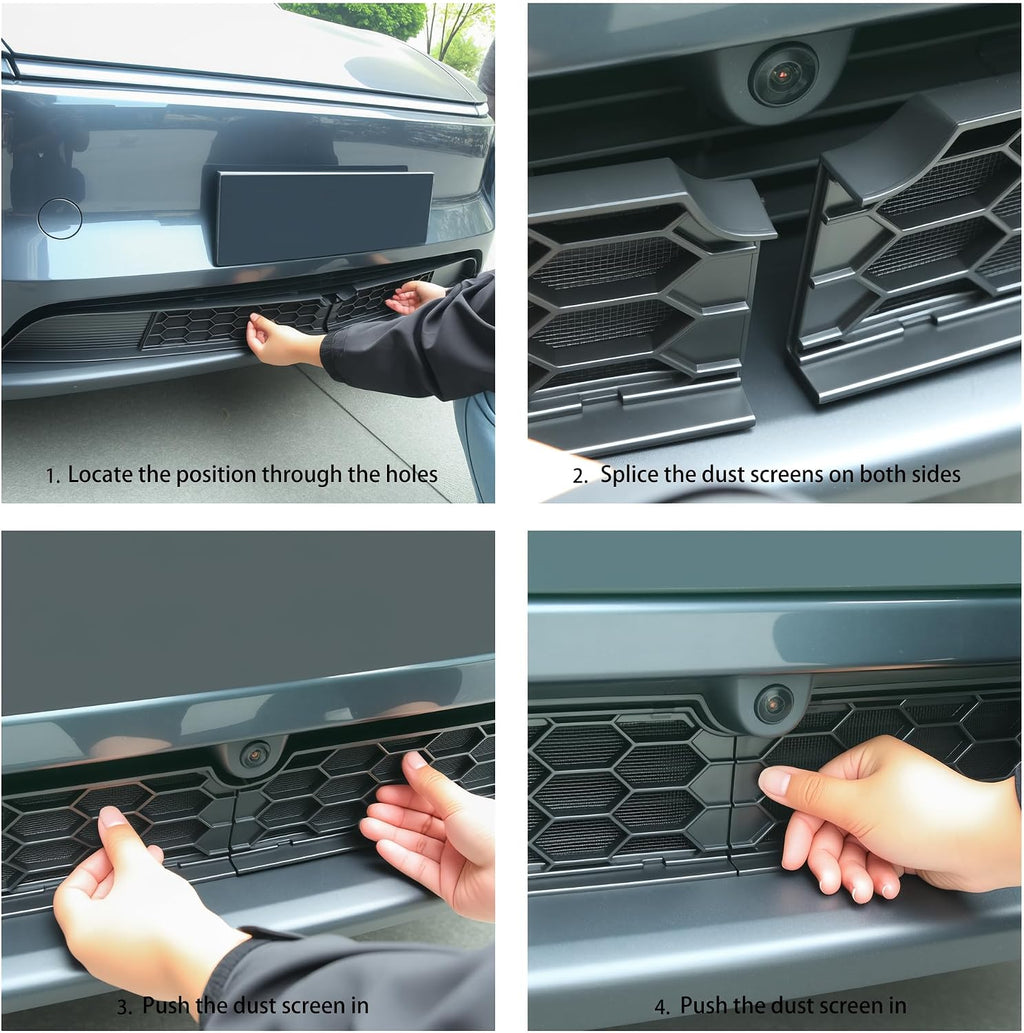 Front Grill for Tesla Model Y 2025 2026 Juniper Mesh Grille Grid Inserts Air Inlet Vent Grille Cover Replacement With Insect Protection Accessories (Not fit 2026 Standard & Performance)