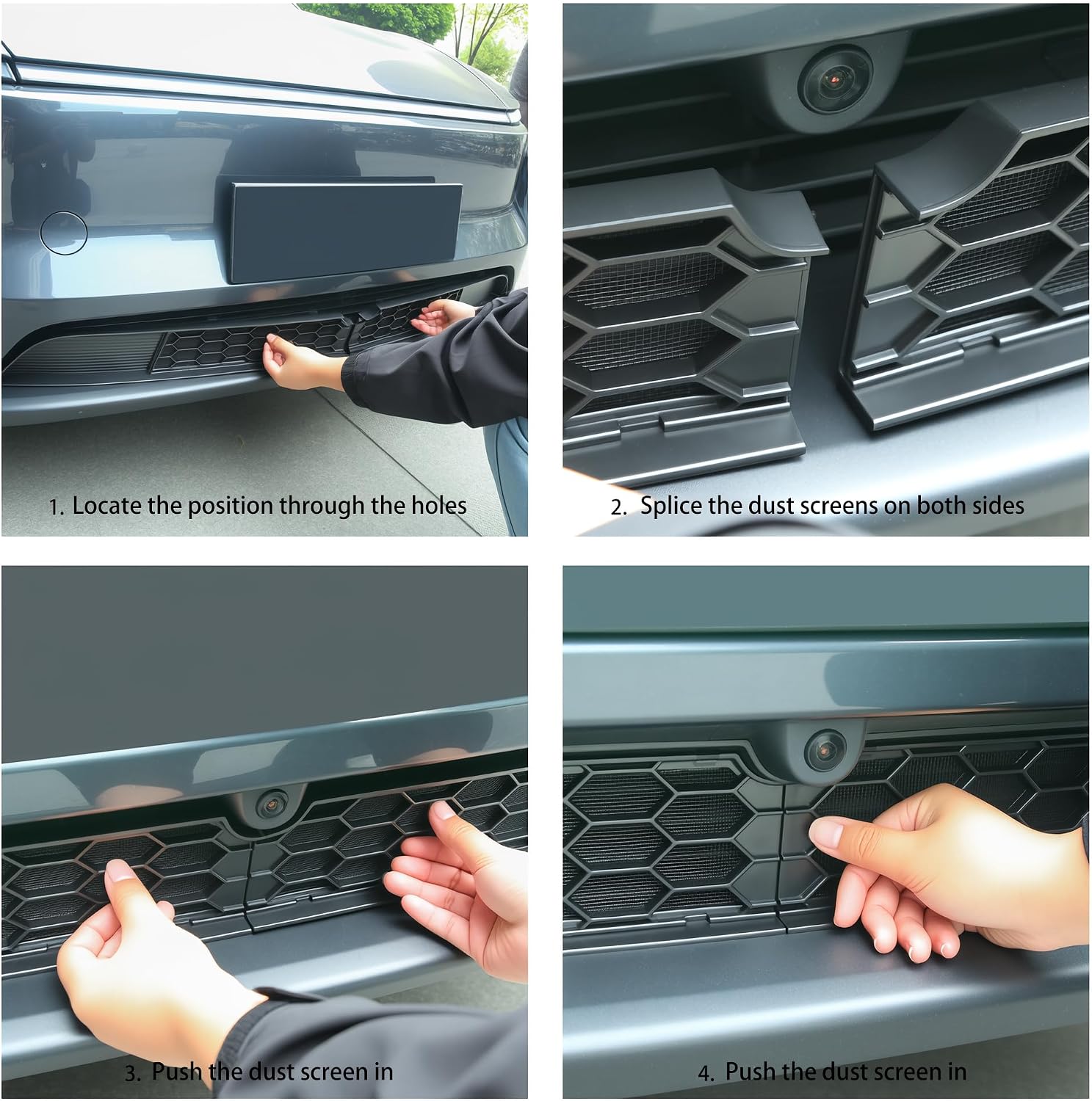 Front Grill for Tesla Model Y 2025 2026 Juniper Mesh Grille Grid Inserts Air Inlet Vent Grille Cover Replacement With Insect Protection Accessories (Not fit 2026 Standard & Performance)
