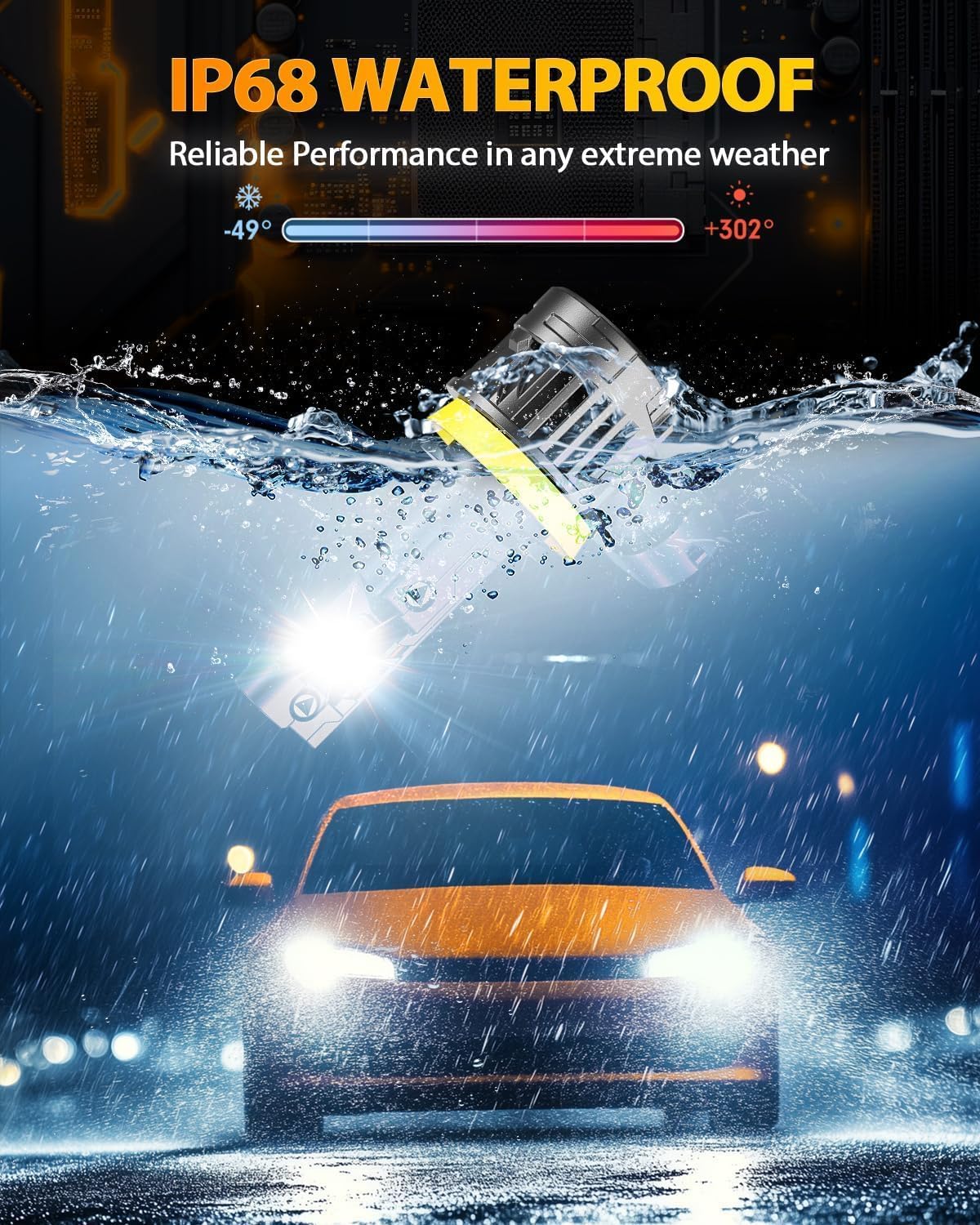 Ursprung 2026 Upgraded H11/H8/H9 Eletronic Flashers, Ultra Brightness, 1:1 Halogen Size, 6500K Cool White, 10-Year Long Service Life Fog Light with Cooling Fan, Plug and Play