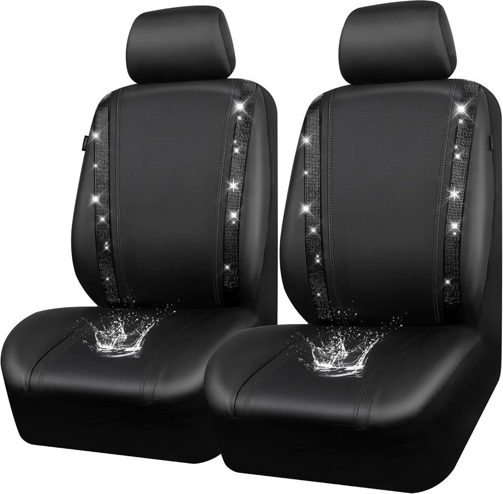 car pass leather bling diamond car seat covers, main product view