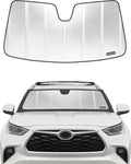 Pigenius Windshield Sun Shade for Toyota Highlander & Highlander Hybrid (Incl. 25th Edition) 2020-2026, NOT for Grand Highlander, Reflective Aluminum Film Front Window Sunshade - BLAZBLOCK