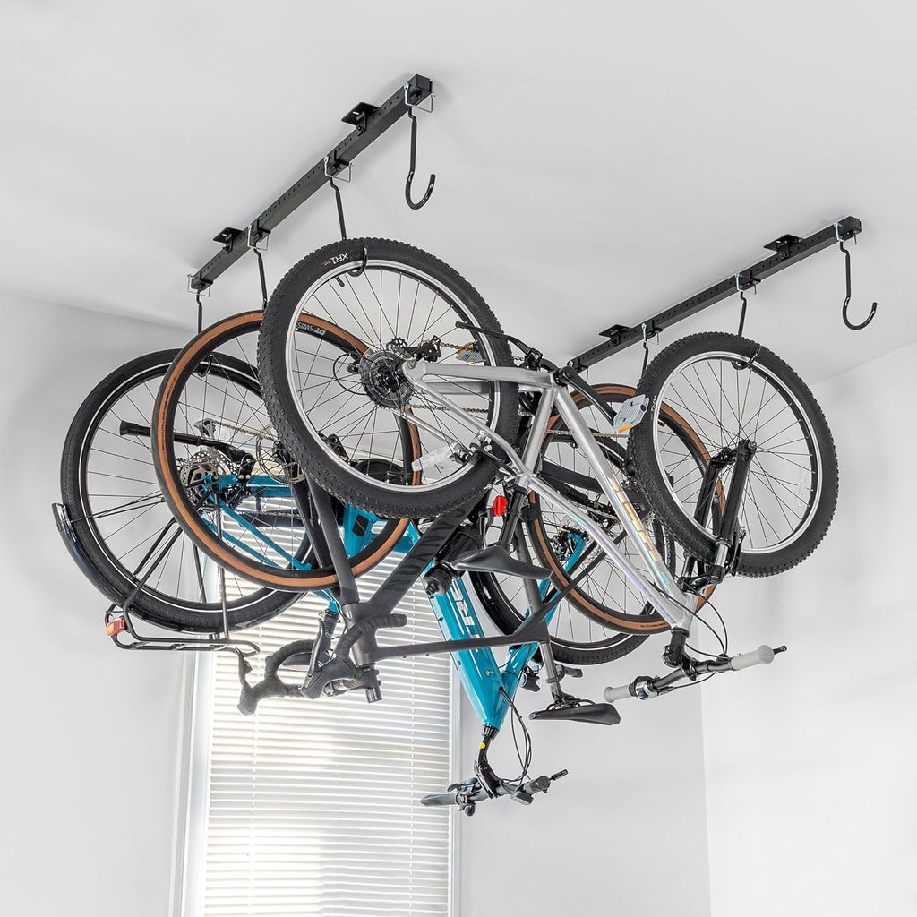 Teal Triangle Ceiling Mounted Bike Rack