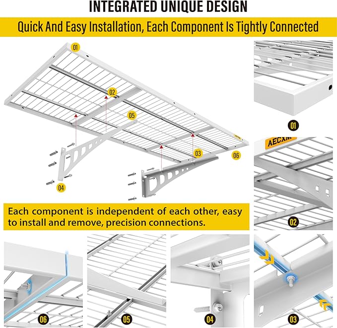1.64x4ft 2Pack Wire Shelving Unit Heavy Duty Garage Storage Shelves Wall - Image 5