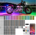 18Pcs RGB+IC Chasing Motorcycle LED Lights with APP/RF Remote, Dreamcolor Motorcycle LED Underglow Kit with Brake Turn Signal, 12V Waterproof Neon Strip Lights Kit for Harley Kawasaki ATV Golf Cart