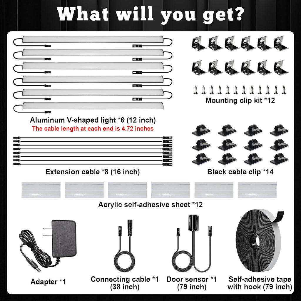 door activated gun safe light kit, 5000k linkable on a desk or shelf