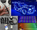 Black Out Full Tinted Smoked LEDs x4PCS 4FT 48" 1.2Meters RGB Dream Color