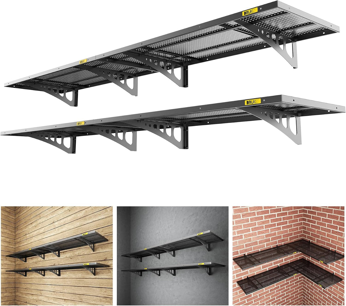 4Pack 1.64x4ft Adjustable Metal Garage Wall Shelving Heavy Duty Garage Storage