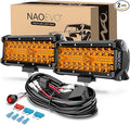 NAOEVO 7 Inch Amber LED Light Bar, 240W 24, 000LM Offroad Fog/Driving Lights by NAOEVO
