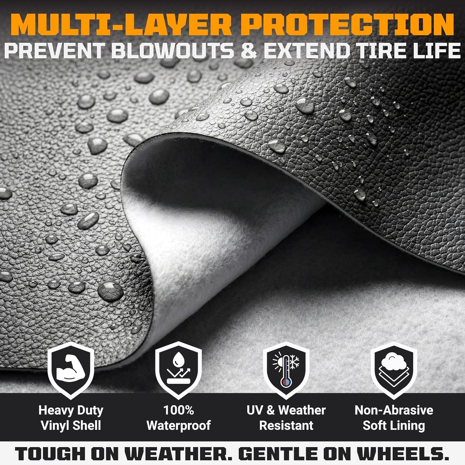 TIRESHIELD PRO Trailer Tire Covers (Set of 2) - Heavy Duty All-Weather UV-Resistant Protective Wheel Covers w/StormLock-System - Year-Round Protection for Your Trailer Tires w/ 26-28.75" Diameter
