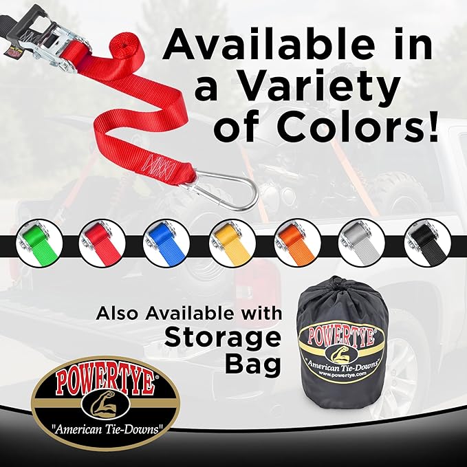 PowerTye - Made in USA - Heavy Duty Ratchet Tie Down Straps - Image 4