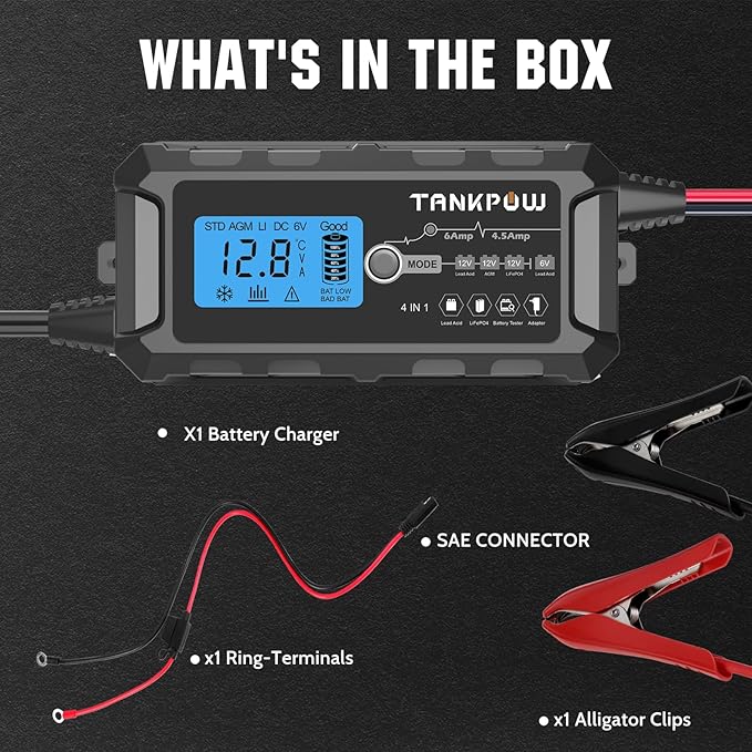 6-Amp Automotive Battery Charger, 6V and 12V Smart Car Battery Charger - Image 7